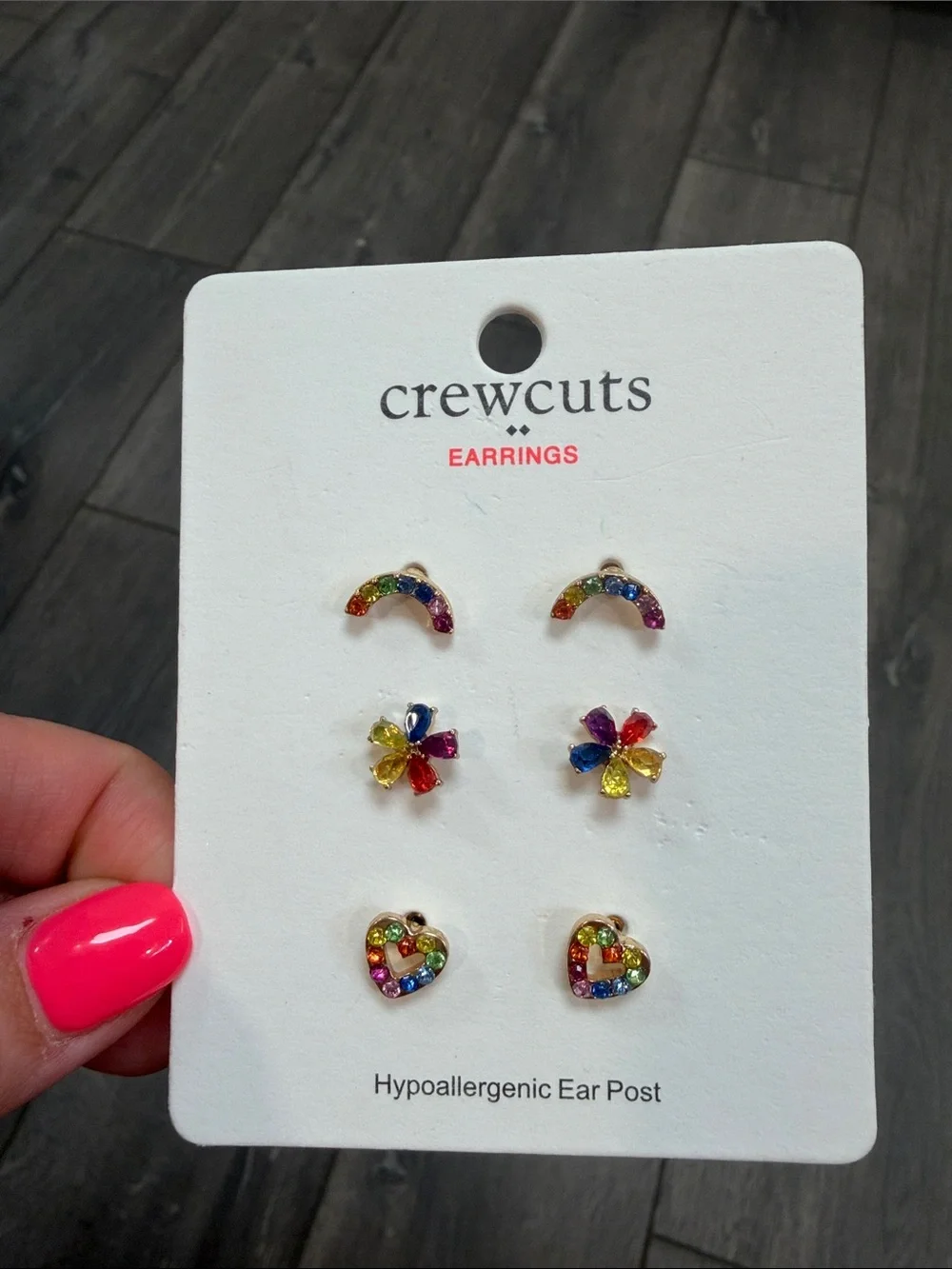 crewcuts Multicolor Rainbow Gemstone Earring Set for Kids